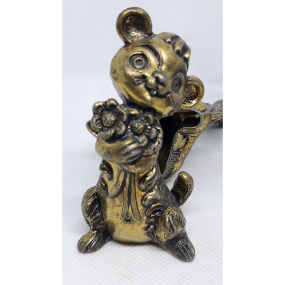 Rare 4 Mod Dep Made In Italy Brass Animals Home Decor Shelf Sitter Vintage Figur - Picture 6 of 12